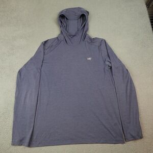 Arcteryx Cormac Hoody Mens Large Blue Lightweight Hoodie Pullover Outdoor Hiking